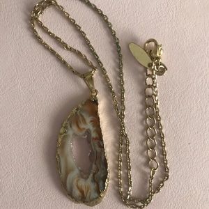 Geode Slice Gold Plated Necklace